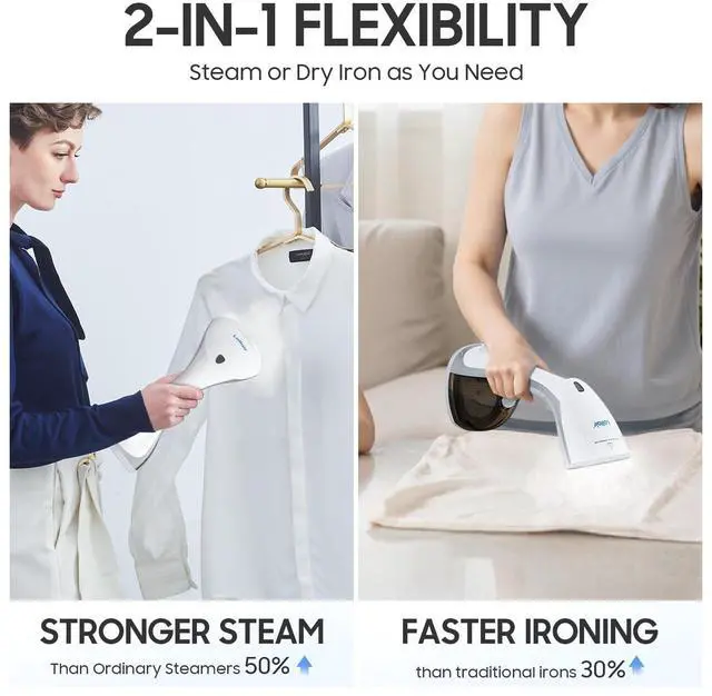 Alt view image 6 of 7 - Steamer for Clothes, 20S Heat-up,1200W, 250ml,13-Vent Design for Strong Steaming, 2-in-1 Steamer & Iron, Handheld for All Fabrics, Garment Wrinkle Removal, Portable & Travel-Ready (ONLY 120V)