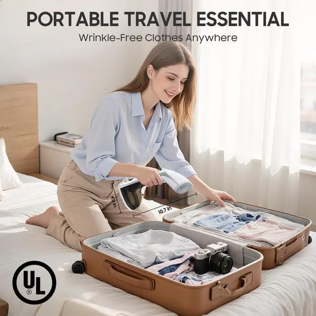 Alt view image 7 of 7 - Steamer for Clothes, 20S Heat-up,1200W, 250ml,13-Vent Design for Strong Steaming, 2-in-1 Steamer & Iron, Handheld for All Fabrics, Garment Wrinkle Removal, Portable & Travel-Ready (ONLY 120V)