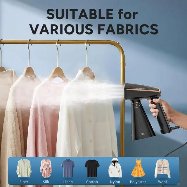 Alt view image 6 of 7 - Steamer for Clothes, 1200W Portable Handheld Garment Steamer&Iron 2-in-1 with Fast Heat-up, Auto-Off, 350ml Water Tank, Powerful Foldable Handle Clothes Steamer Compact Size for Travel Home