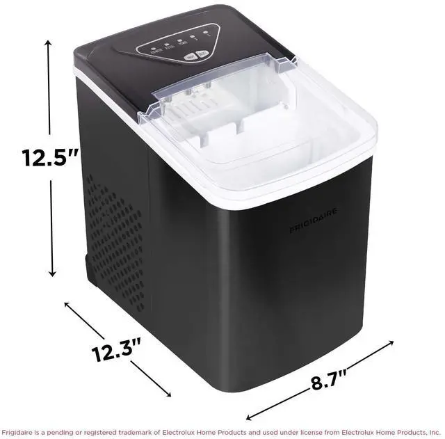 Alt view image 5 of 6 - EFIC123-SSBLACK Compact Countertop Ice Maker, 26lbs of Ice per Day, Black Stainless
