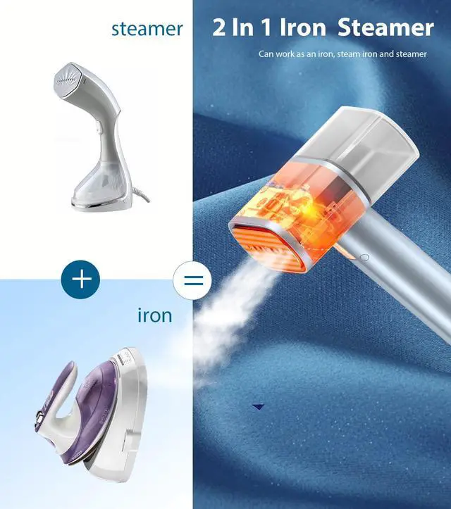 Alt view image 4 of 7 - Folding Steamer Basket for Garment Travel, Portable Handheld Clothes Steamer (Blue)