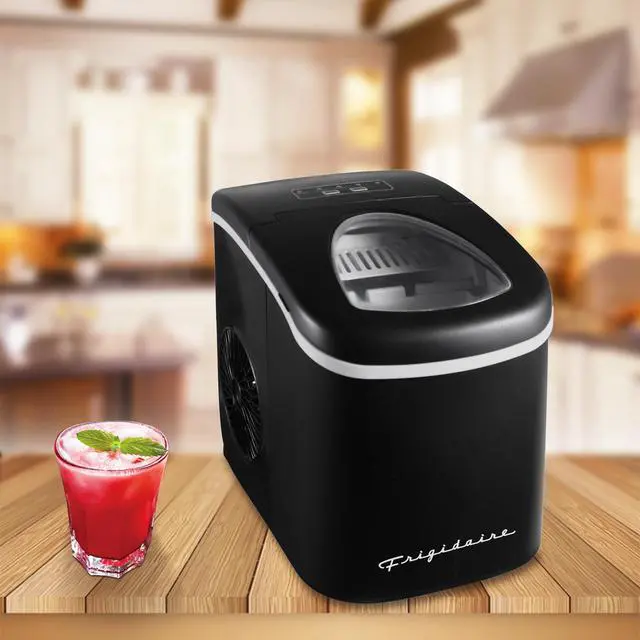 Alt view image 2 of 7 - EFIC128AMZBLK Compact Countertop Ice Maker, 26 lb per Day, Black