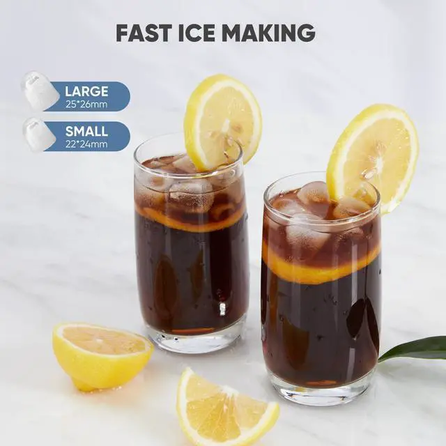 Alt view image 2 of 5 - Ice Makers Countertop with Handle Ice Machine, Fast in 6 Mins, 26lbs in 24 Hours, Quiet Self-Cleaning, Compact Size Portable for Home, Kitchen, RV, Camping,Modern Black