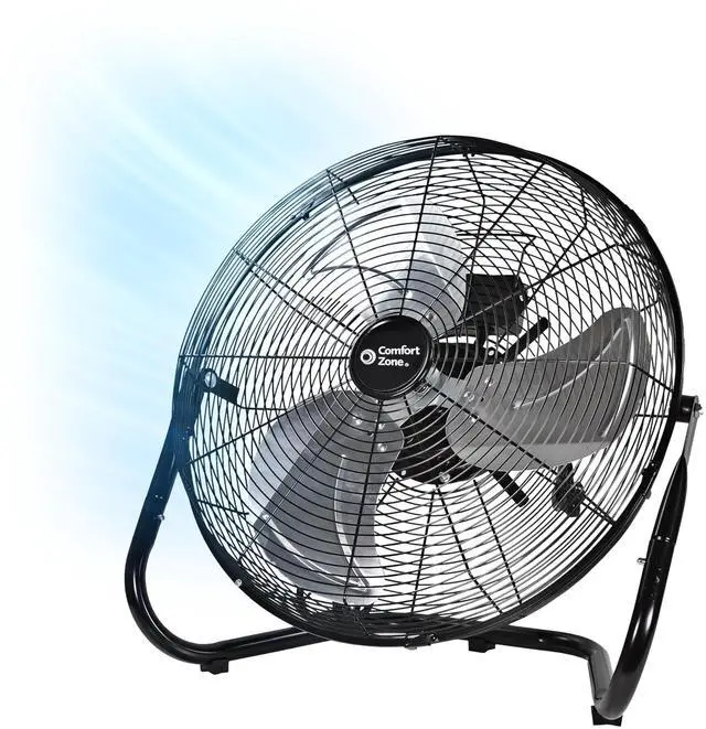 Main image of 18-Inch High-Velocity Industrial Floor Fan, Heavy-Duty 3-Speed Metal Shop Fan with 180° Adjustable Tilt & Carry Handle, Quiet Vibration-Free Cooling for Garage, Workshop, & Home