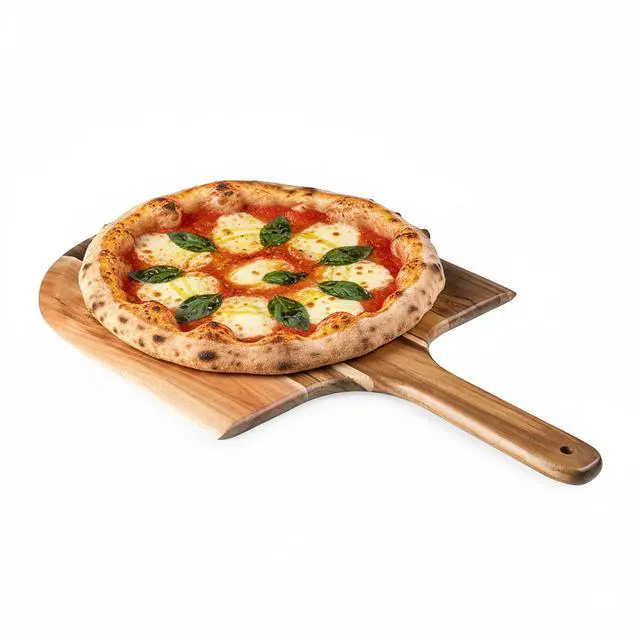 Main image of Acacia Wood Pizza Spatula Peel, Serving Pizza Paddle with Tapered Handle for Comfort and Steady Grip, Bread Peel and Oven Accessories, Flat Paddle with Beveled Edge (Acacia Wood)