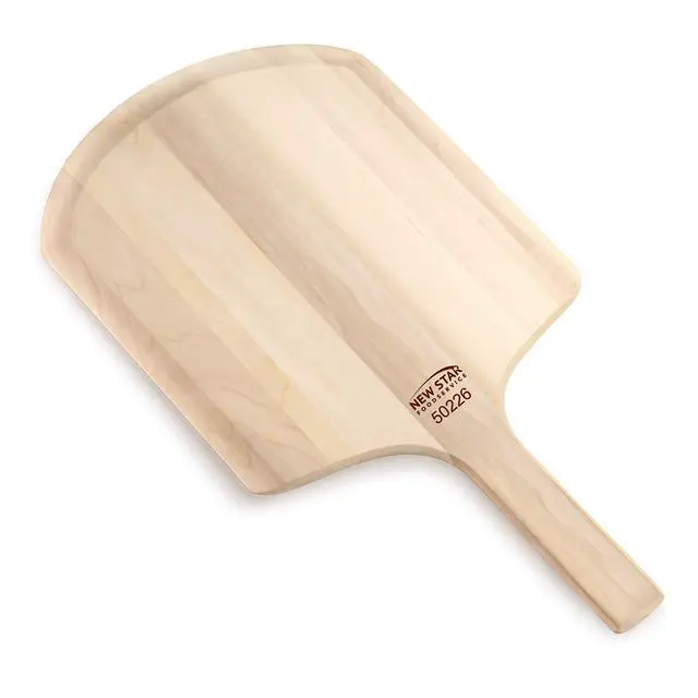Alt view image 2 of 7 - 50226 Restaurant-Grade Wooden Pizza Peel, 14" L x 12" W Plate, with 8" L Wooden Handle, 22" Overall Length