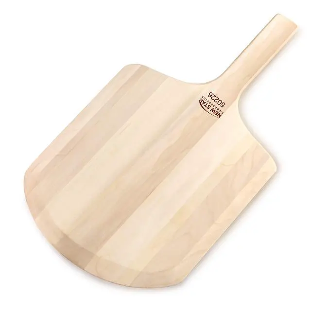 Alt view image 3 of 7 - 50226 Restaurant-Grade Wooden Pizza Peel, 14" L x 12" W Plate, with 8" L Wooden Handle, 22" Overall Length