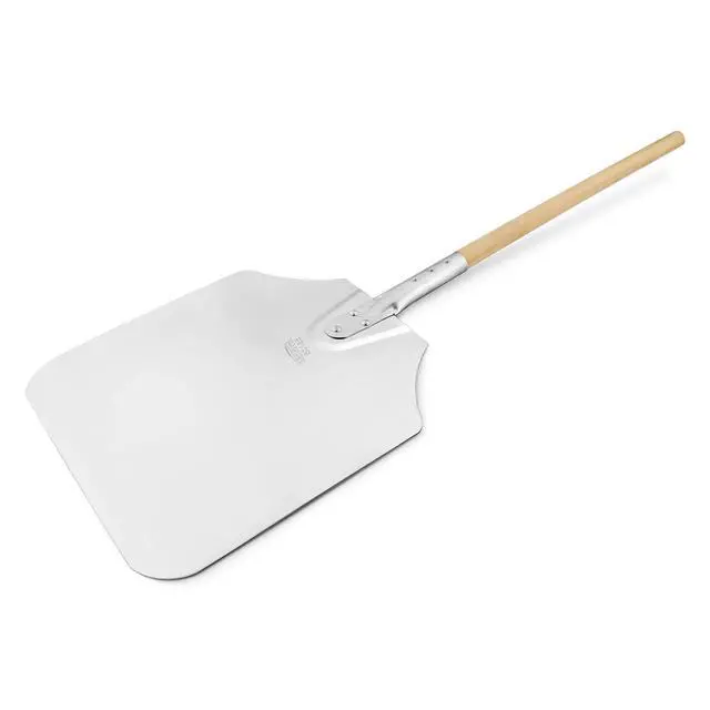 Alt view image 3 of 7 - Aluminum Pizza Peel, Wooden Handle, 12 x 14 inch Blade, 36 inch overall