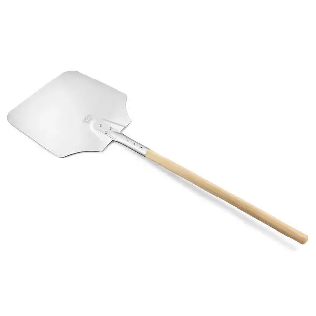 Alt view image 2 of 7 - Aluminum Pizza Peel, Wooden Handle, 12 x 14 inch Blade, 36 inch overall