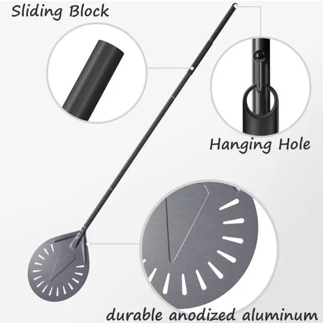 Alt view image 4 of 7 - 12 Inch + 9 Inch Pizza Peel Set, Perforated Pizza Turning Peel, 12" x 14" Professional Aluminum Pizza Paddle for Homemade Pizza, Pizza Oven Accessories