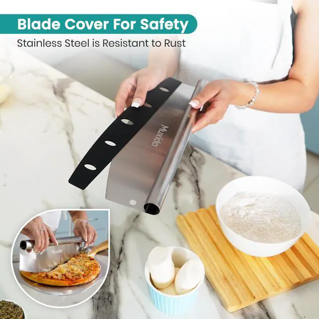 Alt view image 5 of 7 - Aluminum Pizza Peel & Rocker Cutter Set (12" x 14") Premium Stainless Steel Pizza Paddle with Foldable Wooden Handle, Lightweight Pizza Spatula with Storage Bag for Oven & Outdoor Pizza Maker