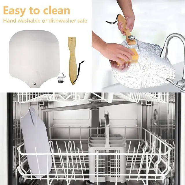 Alt view image 6 of 6 - Aluminum Metal Pizza Peel with Foldable Wooden Handle,12x14 Inch Aluminum Pizza Peel,Pizza Paddle Foldable Pizza Spatula Paddle for Oven,Baking Homemade Bread