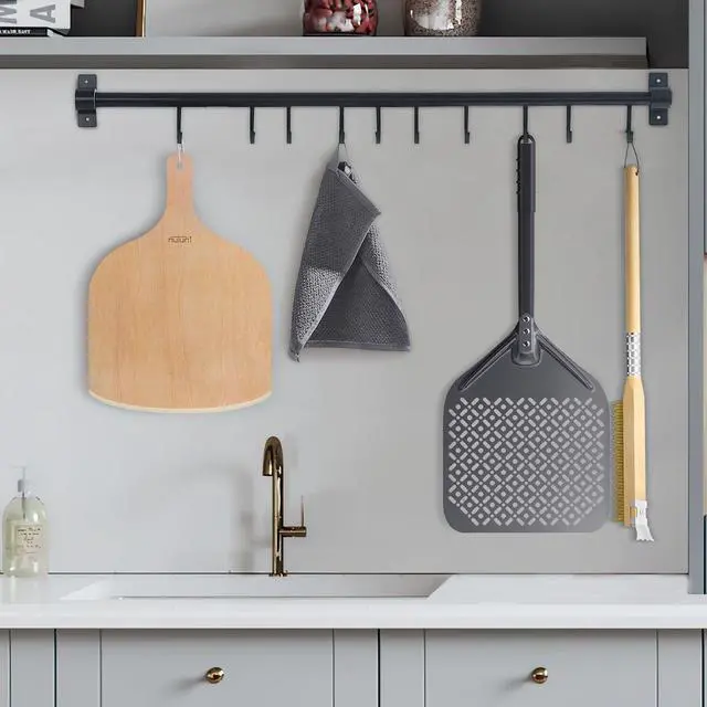 Alt view image 6 of 7 - 2 Pack Wooden Pizza Peel, 12 inch Large Pizza Paddle Set for Oven, Stone, Pan or Grill, Spatula for Baking Bread and Cake - Indoor & Outdoor