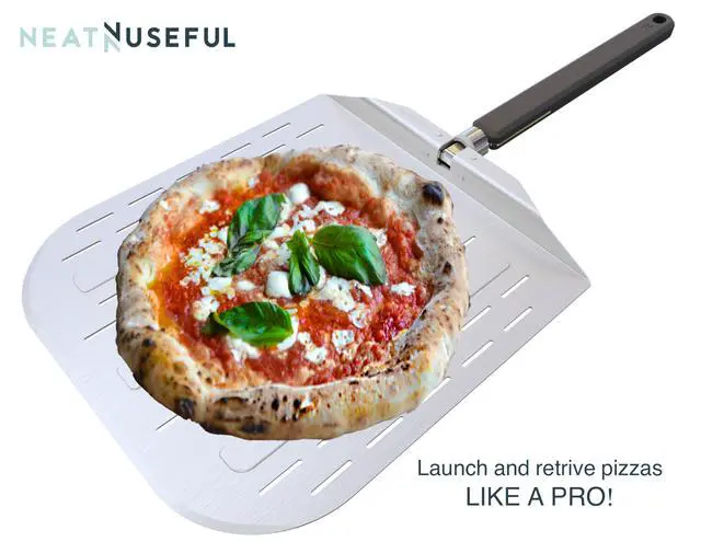 Alt view image 2 of 6 - Pizza Peel 12 inch with Long Foldable Handle Aluminum Pizza Paddle Pizza Spatula or Pizza Turning Peel Pizza Oven Accessories For Baking Dough, Bread and Pastry, NNU-PP-12-PRO