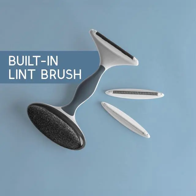 Alt view image 5 of 7 - Battery-Free 4-in-1 Fabric Shaver & Lint Brush | Ultimate Fuzz Remover | Adjustable Depiller Lint Remover for Clothing & Furniture (Slate Blue)