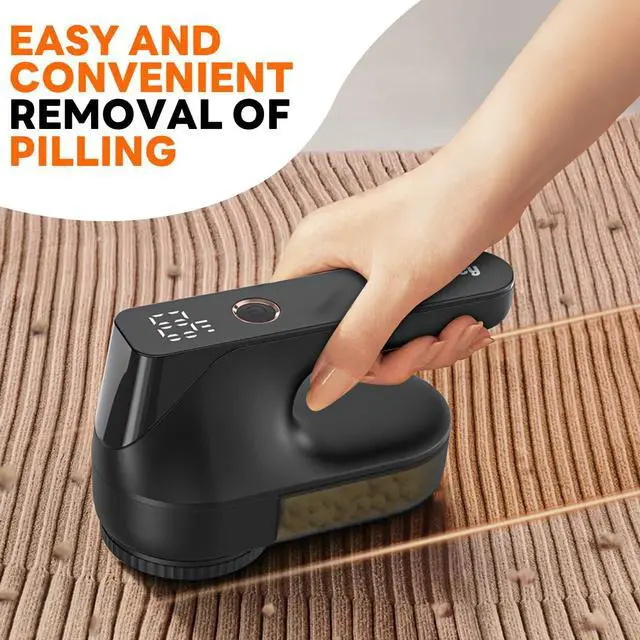 Alt view image 4 of 7 - Fabric Shaver - Lint Remover for Clothes, Sweater Defuzzer with LCD Display, 3-Speeds, 6-Blade, Type-C Rechargeable, Sweater Shaver to Remove Pilling Fuzz Lint Balls Pills for Clothes Furniture