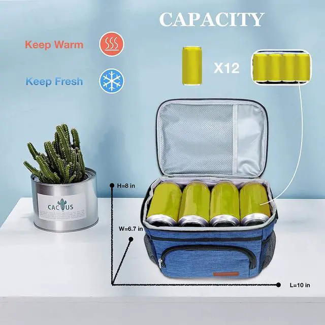 Alt view image 5 of 6 - Insulated Lunch Bag for Women/Men - Reusable Lunch Box for Office Picnic Hiking Beach - Leakproof Cooler Tote Bag Organizer with Adjustable Shoulder Strap for Adults-Black Camo