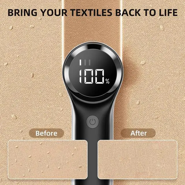 Alt view image 2 of 7 - Fabric Shaver, Electric Lint Remover, Rechargeable Lint Shaver, Household Essentials for Clothes, Upholstery, Furniture, Sweater Defuzzer to Remove Pilling, Battery Operated, Black