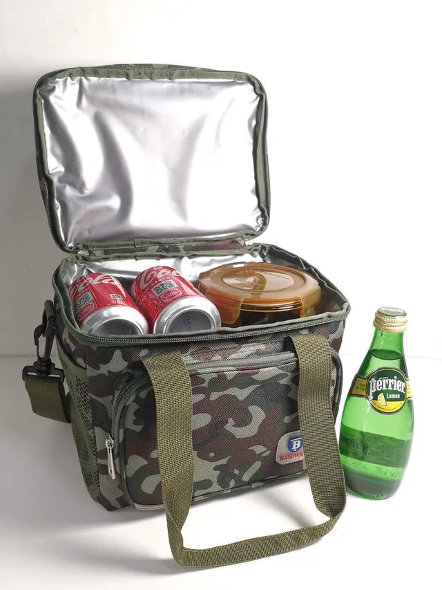 Alt view image 5 of 7 - Tactical Lunch Box for Men, Lunch Bag Double Decker Insulated Picnic Cooler, Durable Lunch Pail Leakproof Work Outdoor Beach Lunchbox Women Food & Drink Thermal Bag, 14L (Camo)