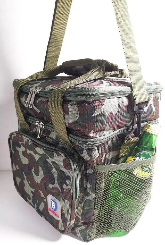 Alt view image 7 of 7 - Tactical Lunch Box for Men, Lunch Bag Double Decker Insulated Picnic Cooler, Durable Lunch Pail Leakproof Work Outdoor Beach Lunchbox Women Food & Drink Thermal Bag, 14L (Camo)