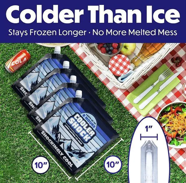 Alt view image 3 of 7 - 4 Mid-Size Freeze Packs 10x10 inch Screw Cap. The Coldest Pack at 18 Degrees F. No Ice Needed, Reusable. You Add Water & Save. C.S. Brand Packs Have 4,000 Reviews Avg. 4.6 Stars - Safe USA Made