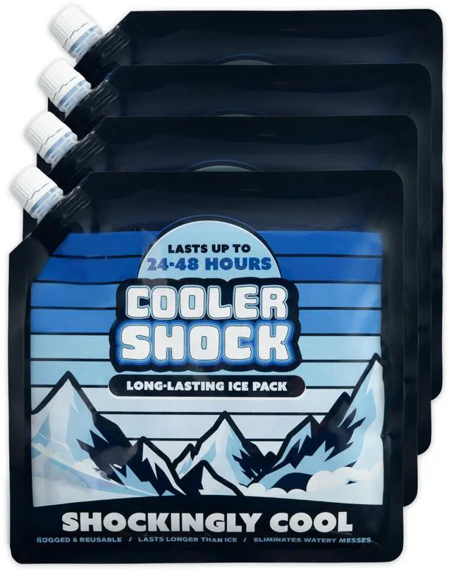 Main image of 4 Mid-Size Freeze Packs 10x10 inch Screw Cap. The Coldest Pack at 18 Degrees F. No Ice Needed, Reusable. You Add Water & Save. C.S. Brand Packs Have 4,000 Reviews Avg. 4.6 Stars - Safe USA Made