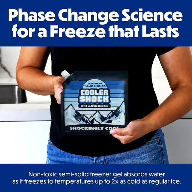 Alt view image 2 of 7 - 4 Mid-Size Freeze Packs 10x10 inch Screw Cap. The Coldest Pack at 18 Degrees F. No Ice Needed, Reusable. You Add Water & Save. C.S. Brand Packs Have 4,000 Reviews Avg. 4.6 Stars - Safe USA Made