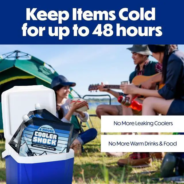 Alt view image 4 of 7 - 4 Mid-Size Freeze Packs 10x10 inch Screw Cap. The Coldest Pack at 18 Degrees F. No Ice Needed, Reusable. You Add Water & Save. C.S. Brand Packs Have 4,000 Reviews Avg. 4.6 Stars - Safe USA Made