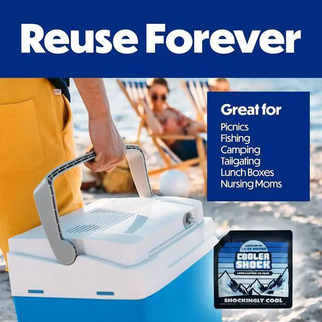 Alt view image 6 of 7 - 4 Mid-Size Freeze Packs 10x10 inch Screw Cap. The Coldest Pack at 18 Degrees F. No Ice Needed, Reusable. You Add Water & Save. C.S. Brand Packs Have 4,000 Reviews Avg. 4.6 Stars - Safe USA Made