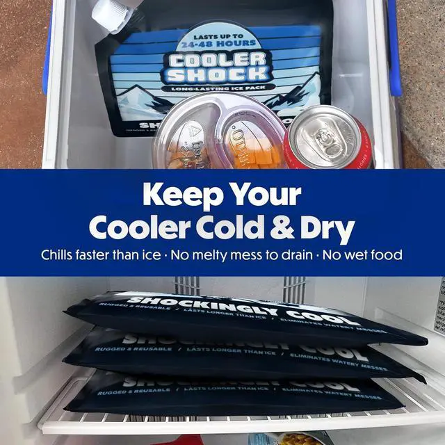 Alt view image 7 of 7 - 4 Mid-Size Freeze Packs 10x10 inch Screw Cap. The Coldest Pack at 18 Degrees F. No Ice Needed, Reusable. You Add Water & Save. C.S. Brand Packs Have 4,000 Reviews Avg. 4.6 Stars - Safe USA Made
