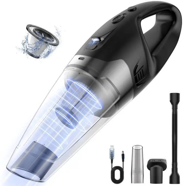 Main image of Handheld Vacuum Cordless Rechargeable 3-in-1, Car Vacuum Portable Cordless with USB Charge, Handheld Vacuum with LED Light, HEPA Filter, 1.65LBs Lightweight Vacuum Cleaner for Dust, Pet Hair