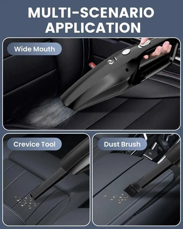 Alt view image 6 of 7 - Handheld Vacuum Cordless Mini Car Vacuum Cleaner Portable and Rechargeable with Powerful Suction for Car Home Office and Pet Hair with HEPA Filter and Lightweight