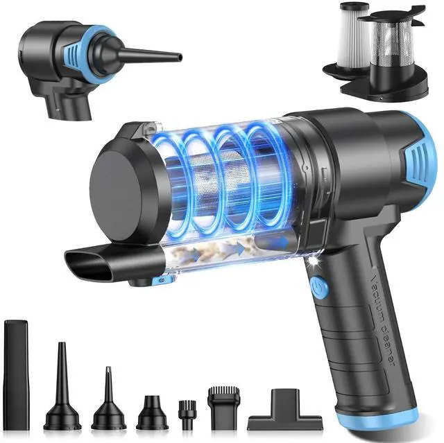 Main image of Handheld Car Vacuum Cleaner, 16000PA Air Duster & Vacuum Cleaner, 120W High Power Hand Held Vacuum Cordless, Portable Vacuum Rechargeable with Multi-Nozzles & LED Light for Car, Home, Pet, Office