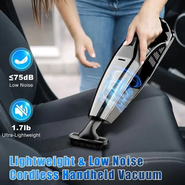 Alt view image 4 of 7 - Handheld Vacuum Cordless Rechargeable Portable Car Vacuum, 7500Pa Powerful Suction Mini Hand Held Vacuum, 670ML Cup Lightweight Small Vacuum Cleaner for Car/Office/Home, Pet Hair