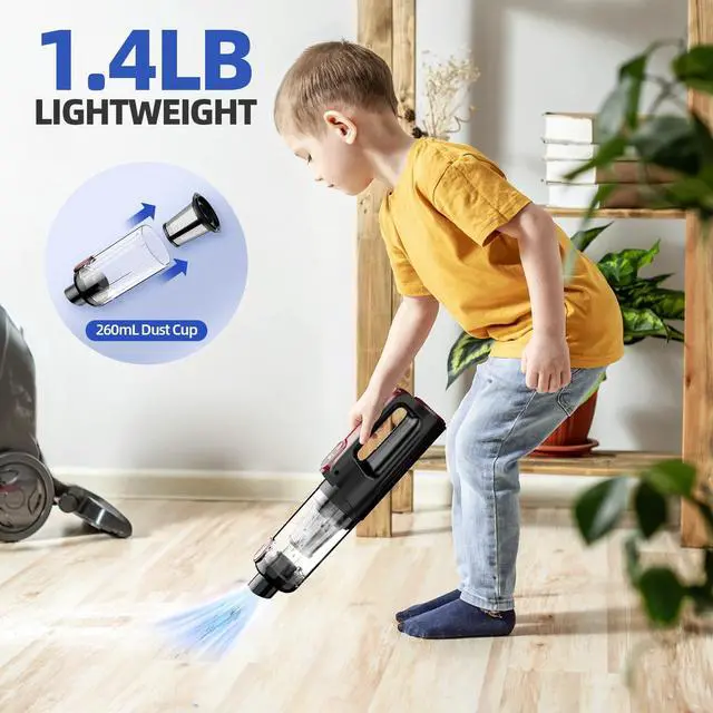 Alt view image 7 of 7 - Handheld Vacuum Cleaner, 18000Pa 2 in 1 Cordless Car Vacuum Cleaner&Air Duster, 130W Brushless Motor with 7800mAh Battery, LED Light and Multi-Nozzles, Portable for Home, Car, Office, Pet