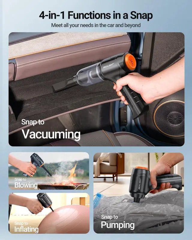 Alt view image 5 of 7 - Mini Car Vacuum Portable Cordless With 13000pa High Power Suction, Lightweight and Compact Handheld Cleaner for Car & Home