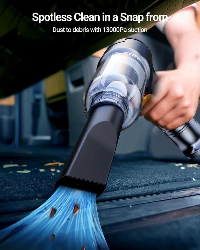 Alt view image 3 of 7 - Mini Car Vacuum Portable Cordless With 13000pa High Power Suction, Lightweight and Compact Handheld Cleaner for Car & Home