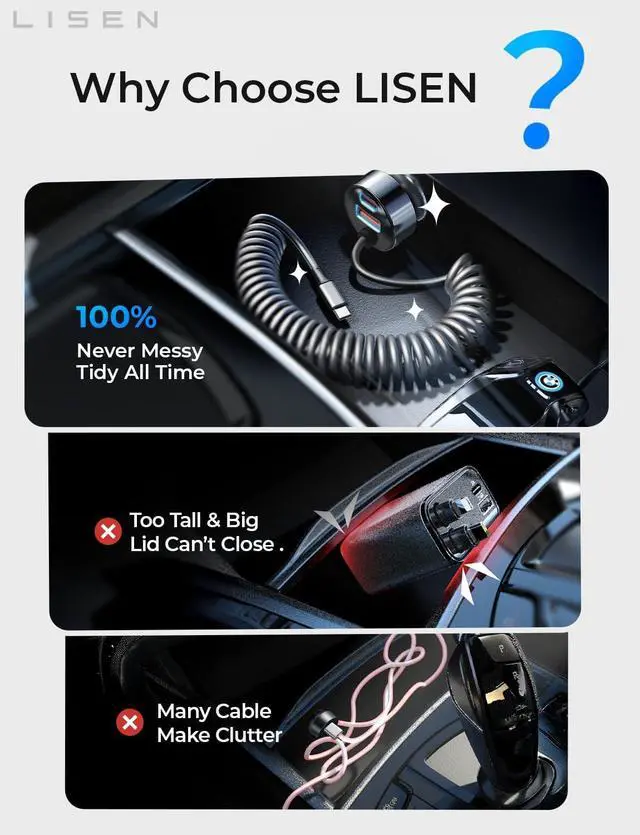 Alt view image 6 of 7 - 90W for iPhone 17e 16 15 Pro Max Car Charger USB C Fast Charge,Super Fast for iPhone 15 16 17 Pro Car Charger USB C Adapter for iPhone 17 16 15 Air ProMax Plus,Samsung Galaxy S26 Ultra, Android