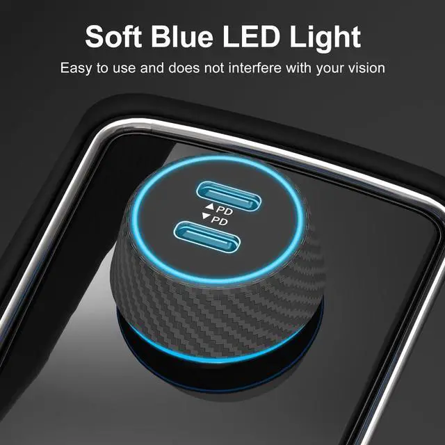 Alt view image 3 of 7 - 2 Pack 90W USB C Car Charger Super Fast Charging for iPhone 17 Pro Max/Air/16/15/iPad, Samsung S26 Android Phone, Dual 45W PD Port Auto Accessories, 12V Cigarette Lighter Adapter + 3.3 ft Type C Cord