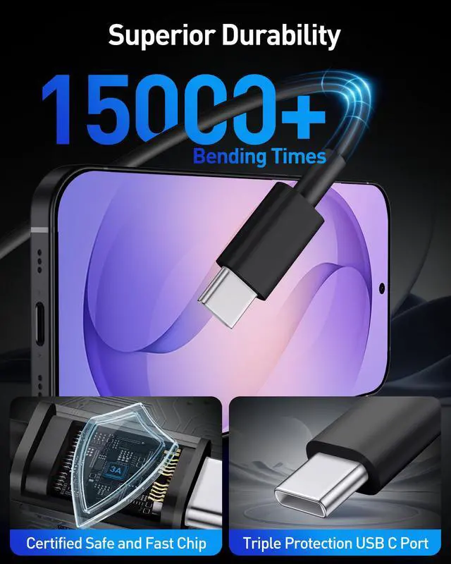 Alt view image 5 of 7 - 90W 4-Port USB C Super Fast Car Charger for Samsung Galaxy S26/S25/S24/S23/S22 Ultra, iPhone 17/16/15 Pro Max, Android, Type C Fast Charging Car Phone Charger Adapter Accessories + 3FT USB-C Cable