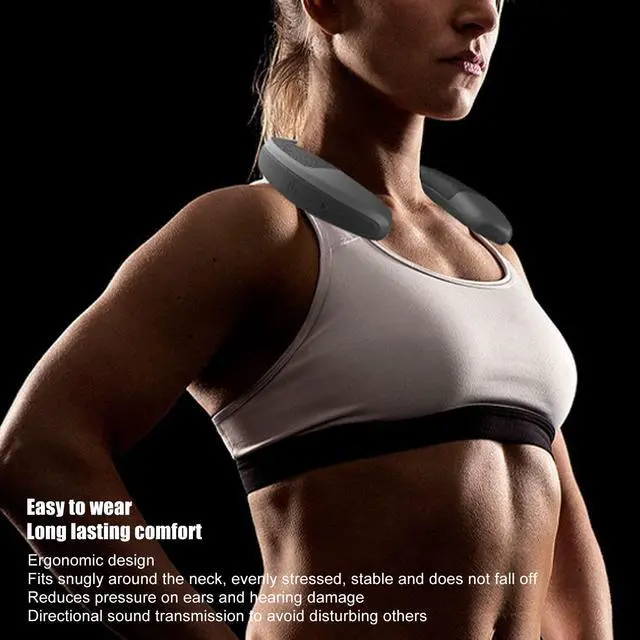 Alt view image 4 of 7 - Neckband Speaker, BT 5.3 Wearable Speaker, Clear Calls 3D Surround Stereo Sound, Ergonomic Design, Portable BT Cordless Speaker for Home, Outdoor, Sports and Travel