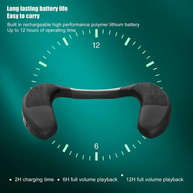 Alt view image 7 of 7 - Neckband Speaker, BT 5.3 Wearable Speaker, Clear Calls 3D Surround Stereo Sound, Ergonomic Design, Portable BT Cordless Speaker for Home, Outdoor, Sports and Travel