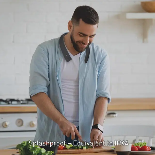 Alt view image 7 of 7 - WN10 Wireless Wearable TV Neck Speaker with Easy Set Up, Bluetooth, Connect to Two Devices, Built-in Microphone for Hands-Free Calling, Splashproof with IPX4 - SC-WN10PP-K