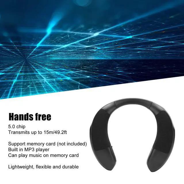 Alt view image 2 of 7 - Neckband Speaker, BT 5.3 Wearable Speaker, Clear Calls 3D Surround Stereo Sound, Ergonomic Design, Portable BT Cordless Speaker for Home, Outdoor, Sports and Travel