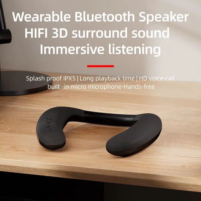 Alt view image 4 of 7 - Neckband Bluetooth Speakers Built-in Mic /12H Playtime/Type-C, AUX Input,TFCard Slot, Wireless Wearable Neck Speaker Calls Your Private Space for Music, Movie, Game