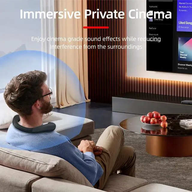 Alt view image 7 of 7 - Neckband Bluetooth Speakers Built-in Mic /12H Playtime/Type-C, AUX Input,TFCard Slot, Wireless Wearable Neck Speaker Calls Your Private Space for Music, Movie, Game