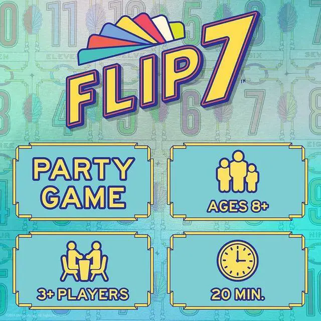 Alt view image 7 of 7 - Flip 7, The Ultimate Blend of Press Your Luck & Strategy, Fast-Paced Addictive Card Game,Quick to Learn & Easy to Teach,Perfect for Game Nights, 3+ Players, Ages 8 & Up, 20 Minutes Play Time