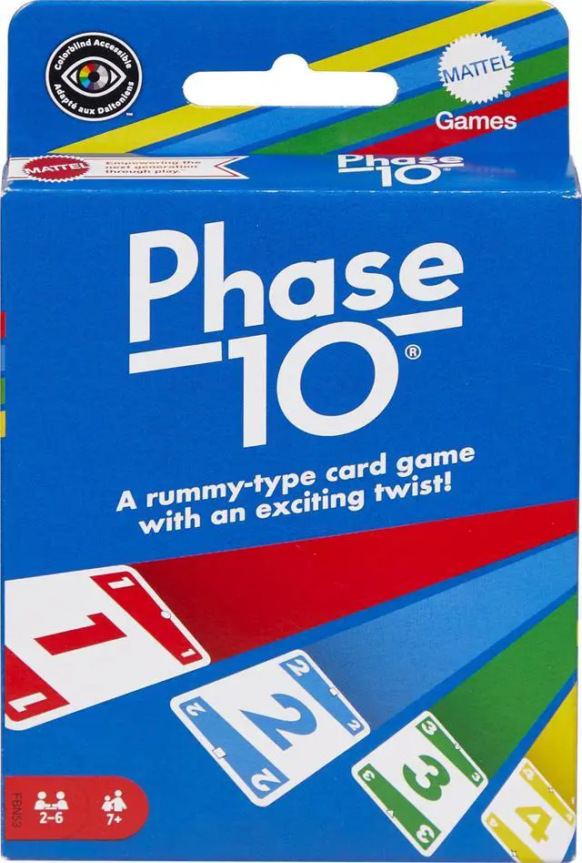 Main image of Phase 10 Card Game with 108 Cards, Great Game for Kids, Family or Adult Game Night, Ages 7 Years and Older