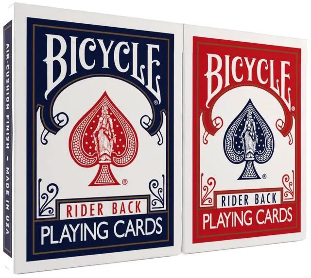 Main image of Rider Back Playing Cards, Standard Poker Size Deck of Cards, Red & Blue (2 Pack), Classic Cards for Poker, Blackjack, Family Game Night & Card Games, Fun for All Ages