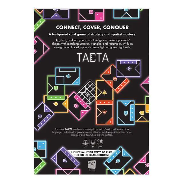 Alt view image 7 of 7 - TACTA Card Game, Where Every Card Counts, Fast-Paced Strategic Shape Matching Party Game, Analyze and Optimize to Connect, Cover & Conquer to Win, Unique Party Game Play for 2 or More Players, Ages 7